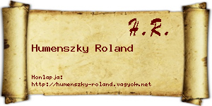 Humenszky Roland névjegykártya