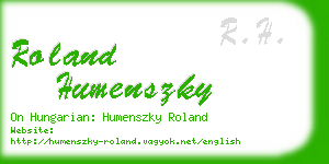 roland humenszky business card